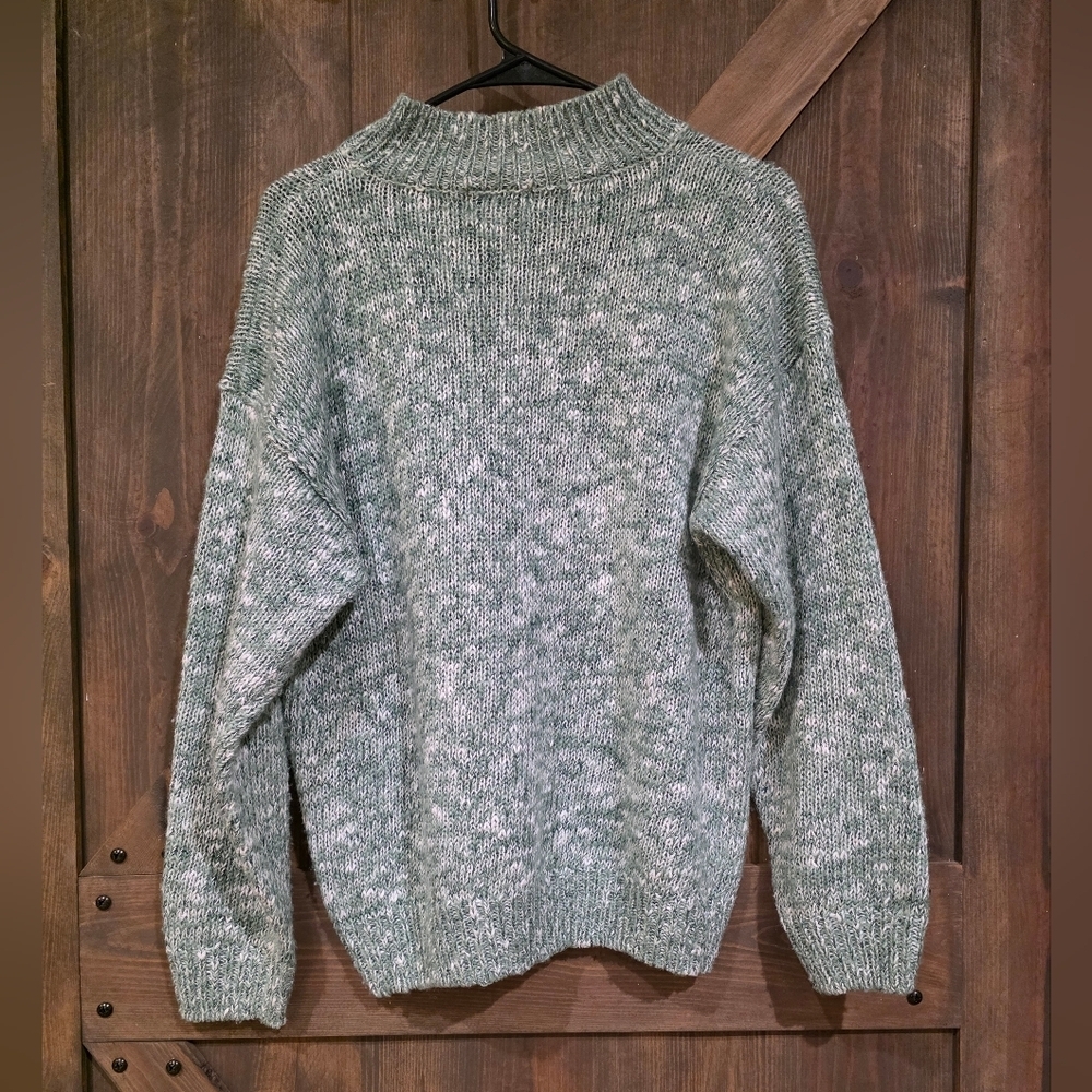 SPICE IT UP Y2k Teal Button Collar Sweater Size Medium - Picture 2 of 3